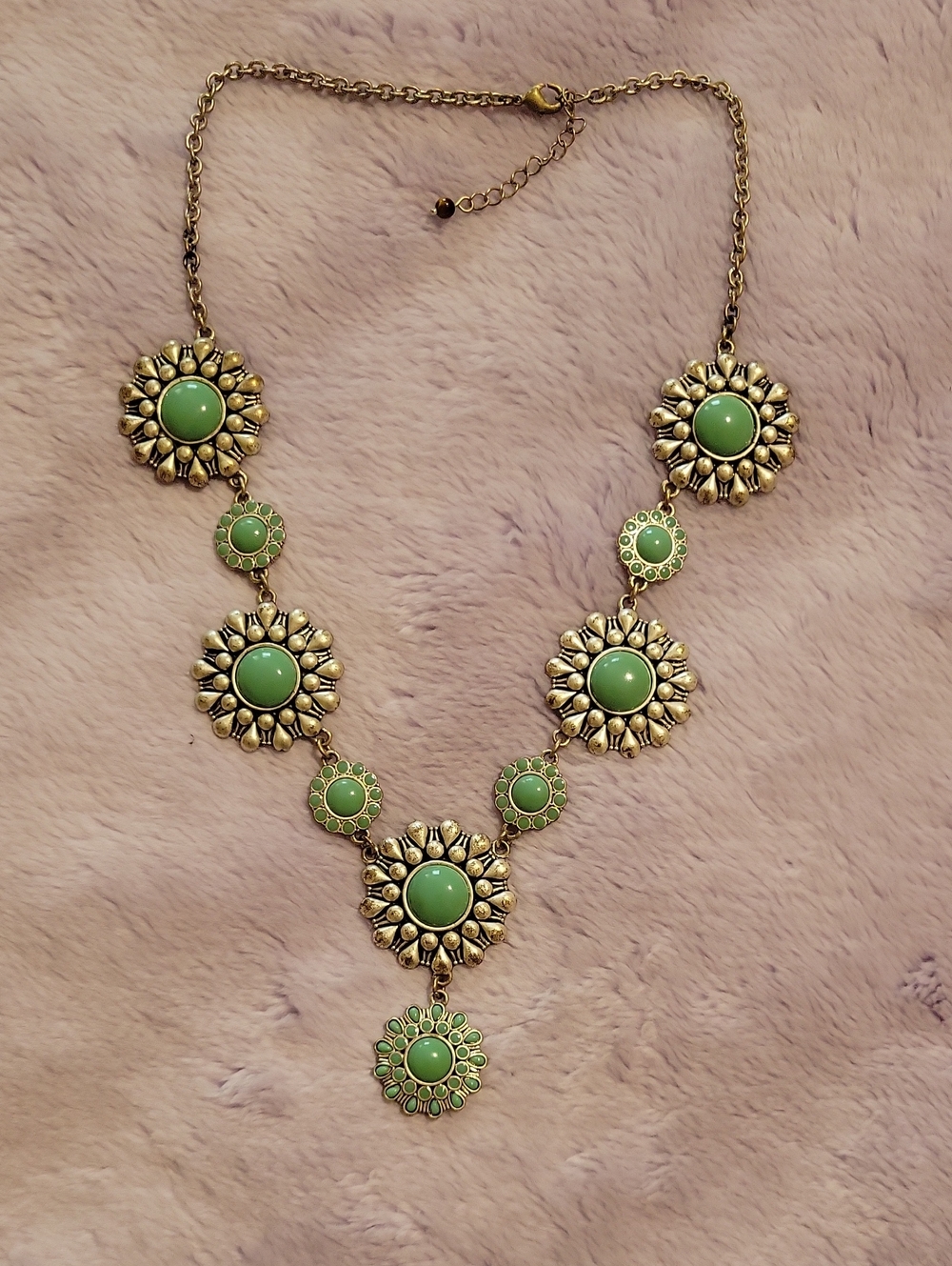 Green Floral Statement Necklace - Women Jewelry